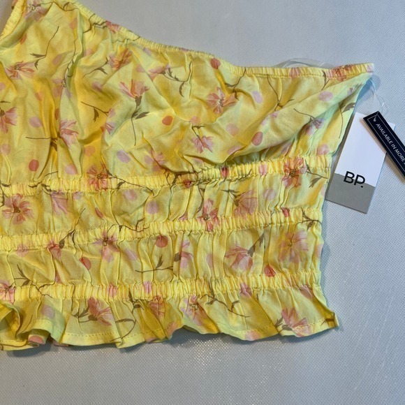 BP Womens One Shoulder Crop Top Yellow Floral Size‎ Small - Picture 4 of 9